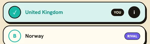 Your answer and your opponent’s answer on the same question