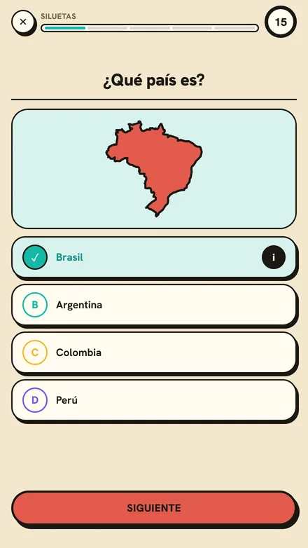 Una pregunta de duelo: qué país tiene esta silueta, con cuatro respuestas y 30 segundos